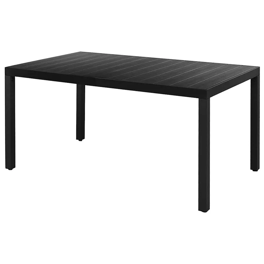 Ensemble à manger de jardin 7 pcs PVC résine tressée noir - 3