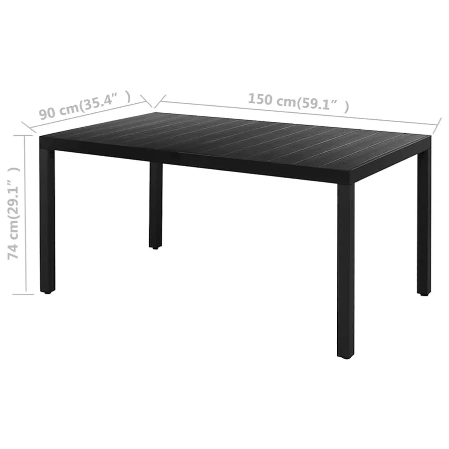 Ensemble à manger de jardin 7 pcs PVC résine tressée noir - 7