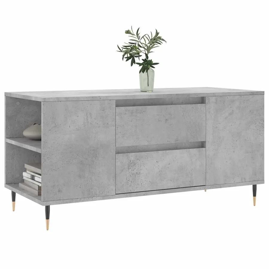 Table basse gris béton 102x44,5x50 cm bois d'ingénierie - 3
