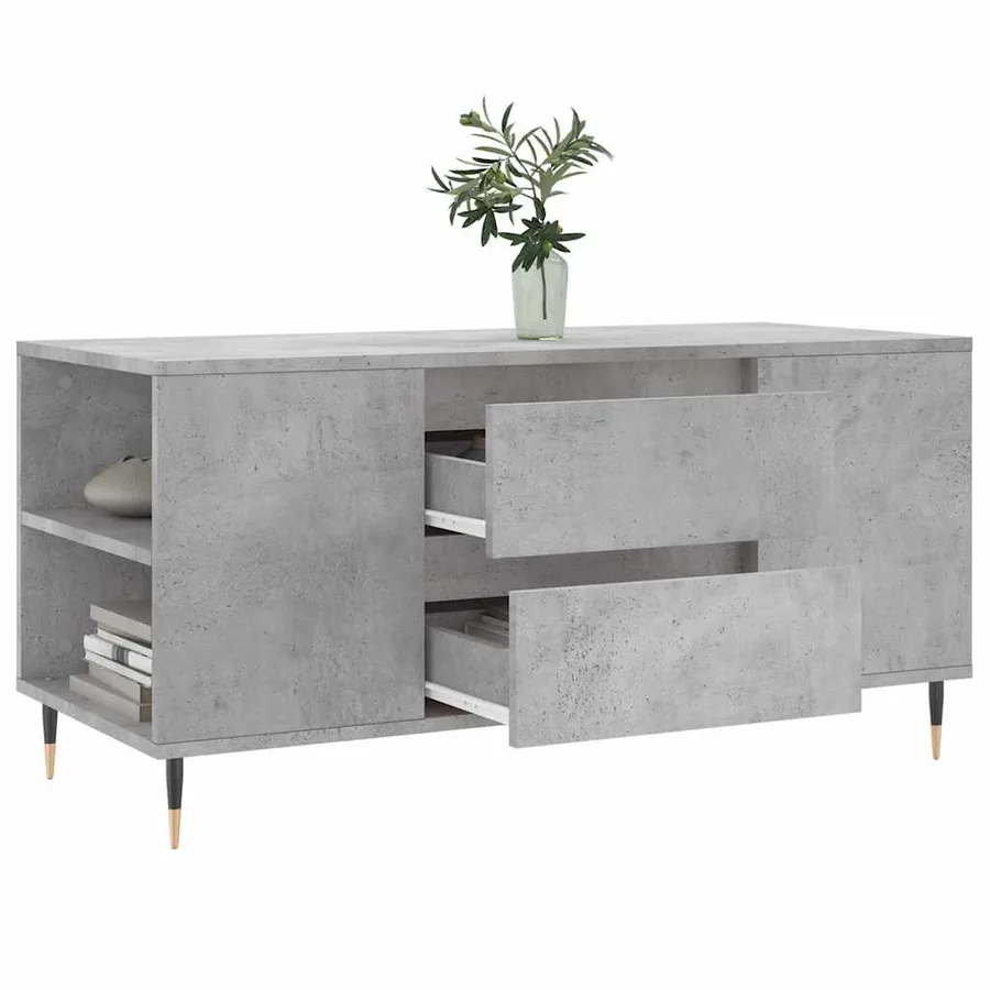 Table basse gris béton 102x44,5x50 cm bois d'ingénierie - 4