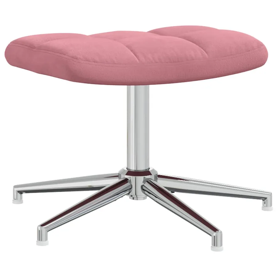 Chaise de relaxation avec tabouret Rose Velours - 7