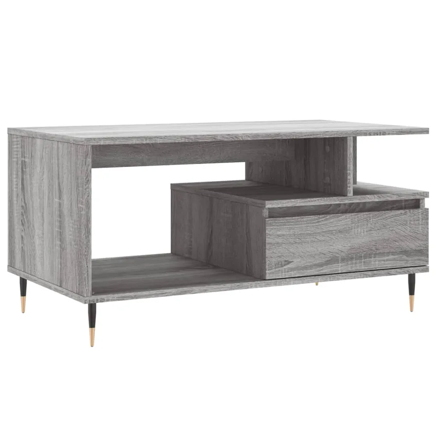 Table basse Sonoma gris 90x49x45 cm Bois d'ingénierie - 2