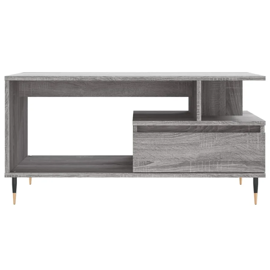 Table basse Sonoma gris 90x49x45 cm Bois d'ingénierie - 5