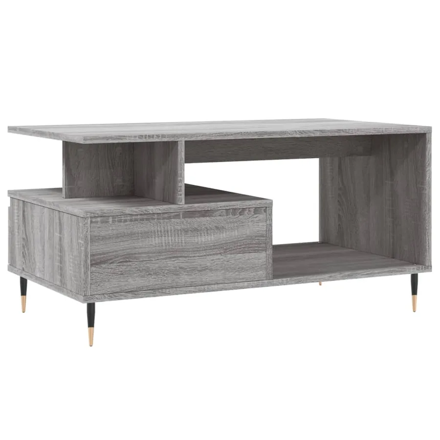 Table basse Sonoma gris 90x49x45 cm Bois d'ingénierie - 8