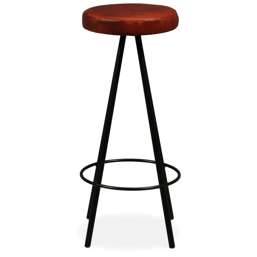 Ensemble de bar 9 pcs Bois de récupération et cuir véritable - 10