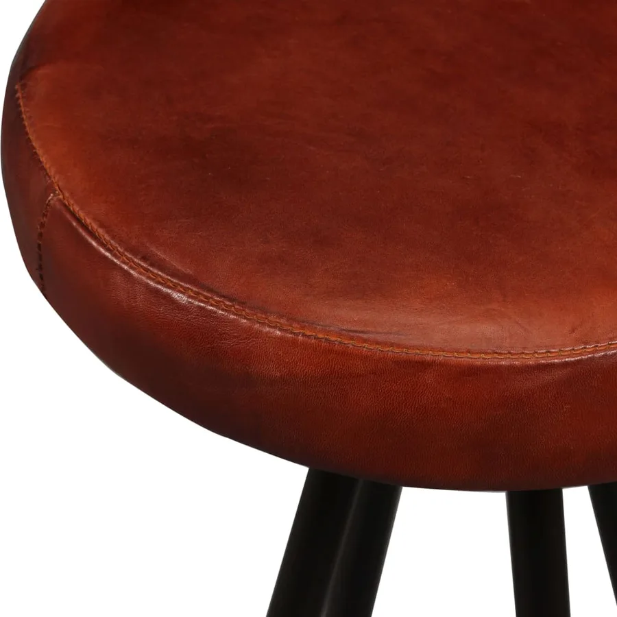 Ensemble de bar 9 pcs Bois de récupération et cuir véritable - 12
