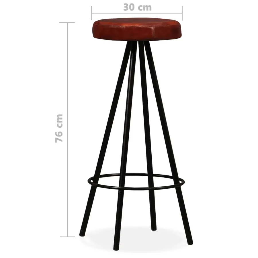 Ensemble de bar 9 pcs Bois de récupération et cuir véritable - 14