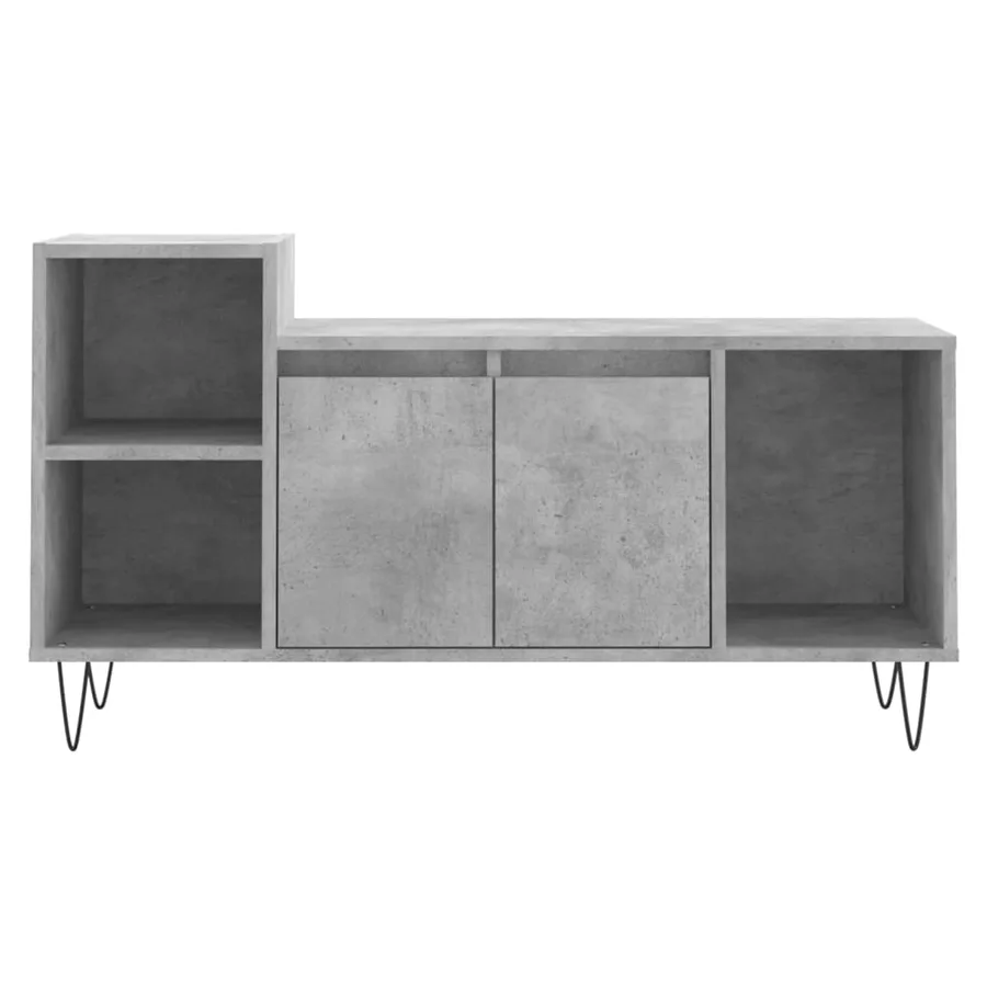 Meuble TV Gris béton 100x35x55 cm Bois d'ingénierie - 5
