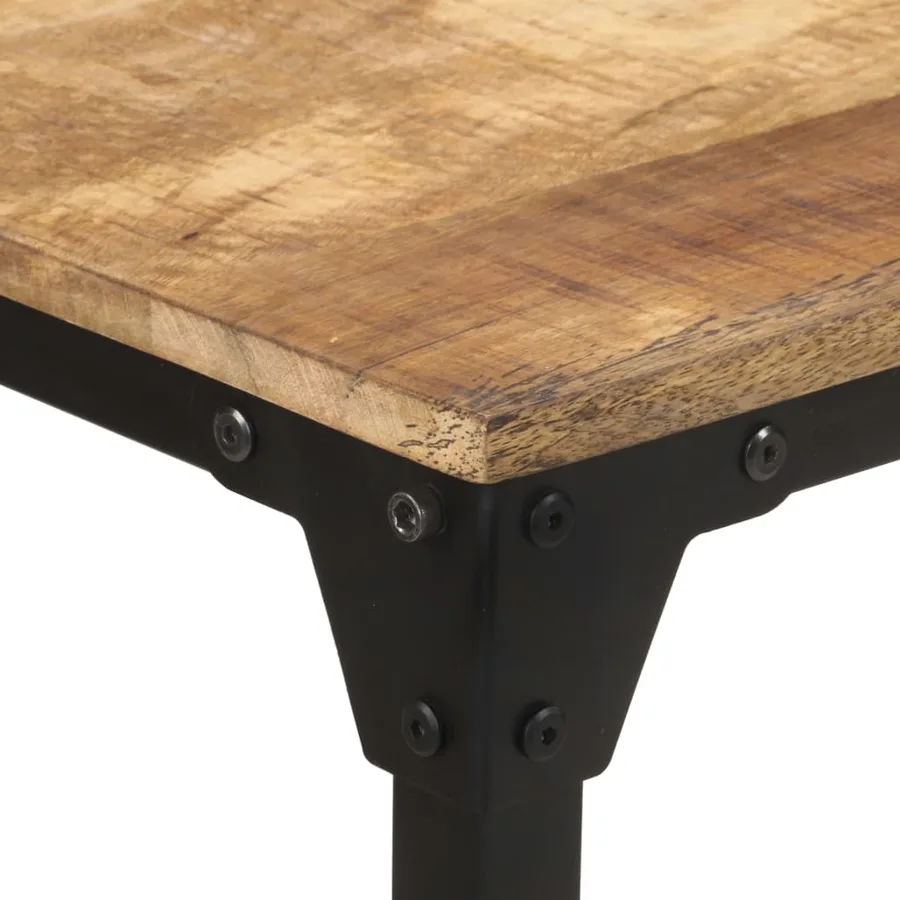 Table de salle à manger 140x70x76 cm Bois de manguier brut - 4