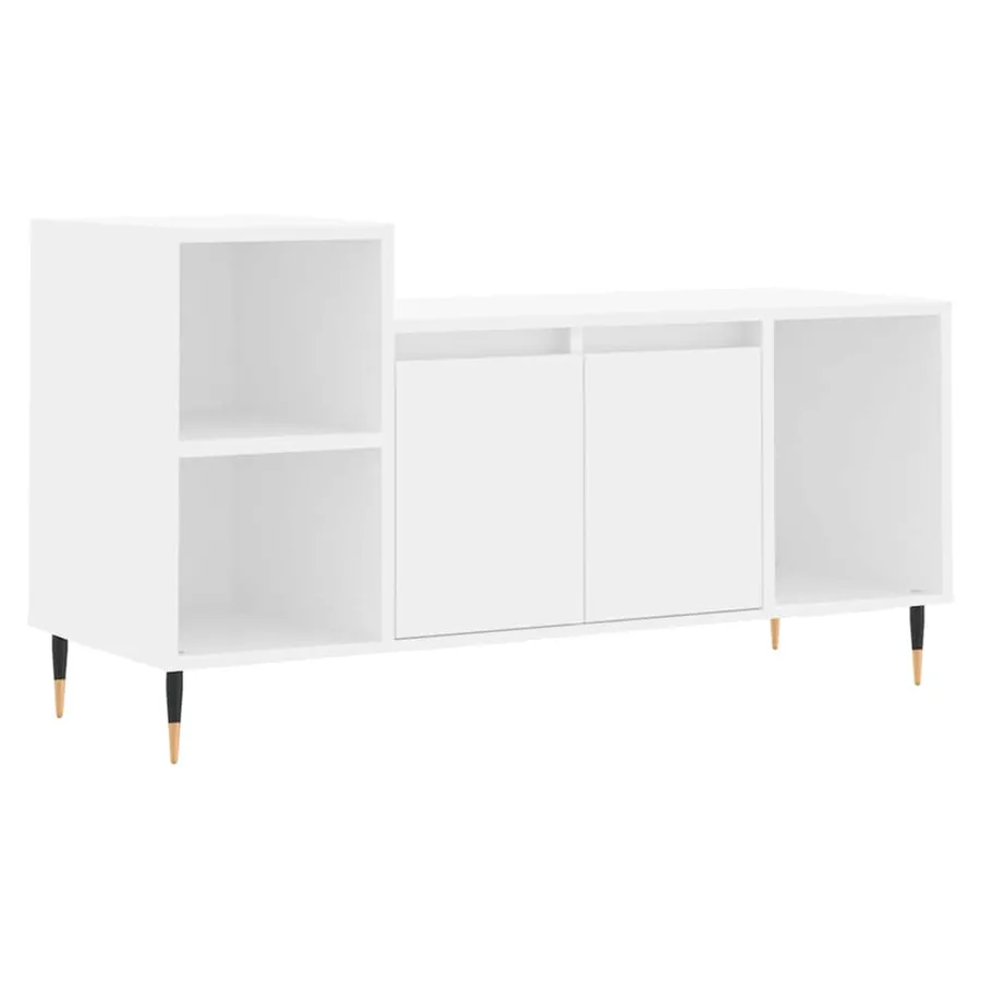 Meuble TV Blanc 100x35x55 cm Bois d'ingénierie - 2