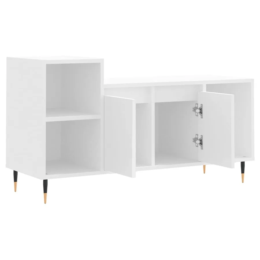 Meuble TV Blanc 100x35x55 cm Bois d'ingénierie - 6