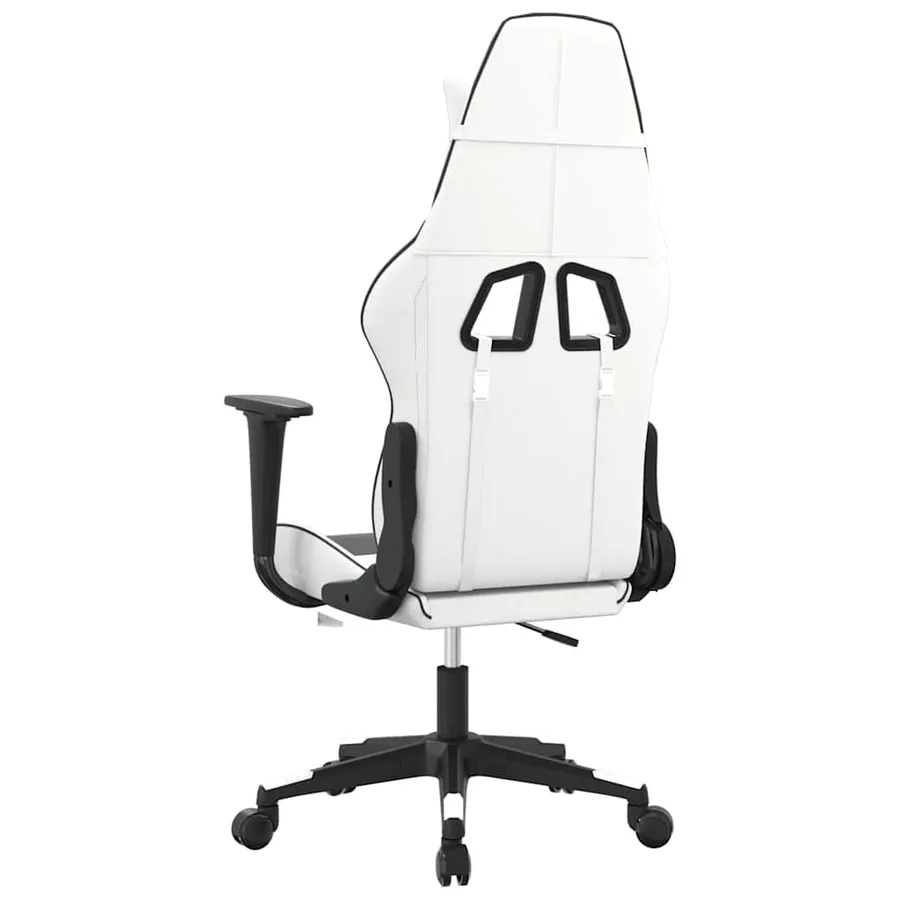 Chaise de jeu Blanc et noir Similicuir - 5