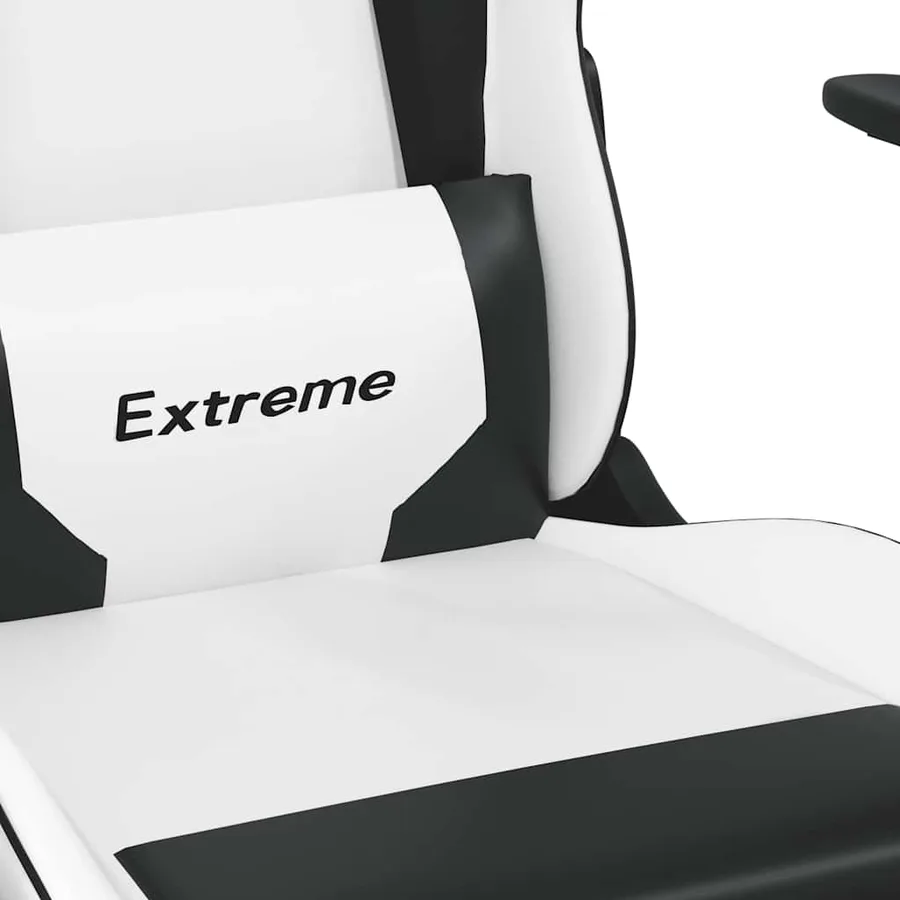 Chaise de jeu Blanc et noir Similicuir - 8
