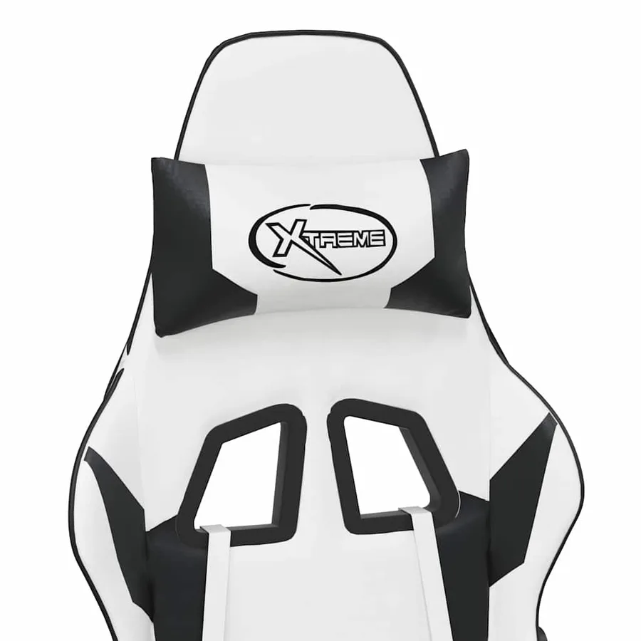 Chaise de jeu Blanc et noir Similicuir - 9