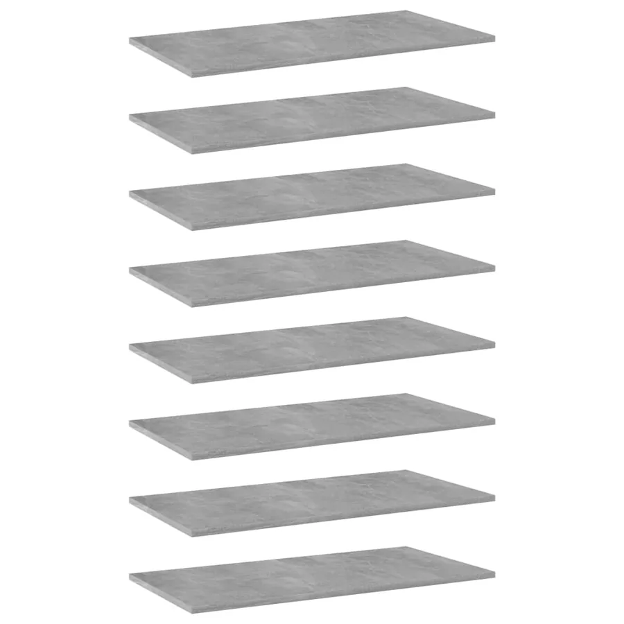 Panneaux de bibliothèque 8 pcs Gris béton 80x40x1,5cm Aggloméré