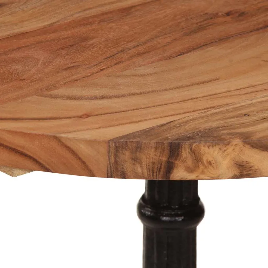 Table de bistro Ø60x76 cm Bois d'acacia massif - 9