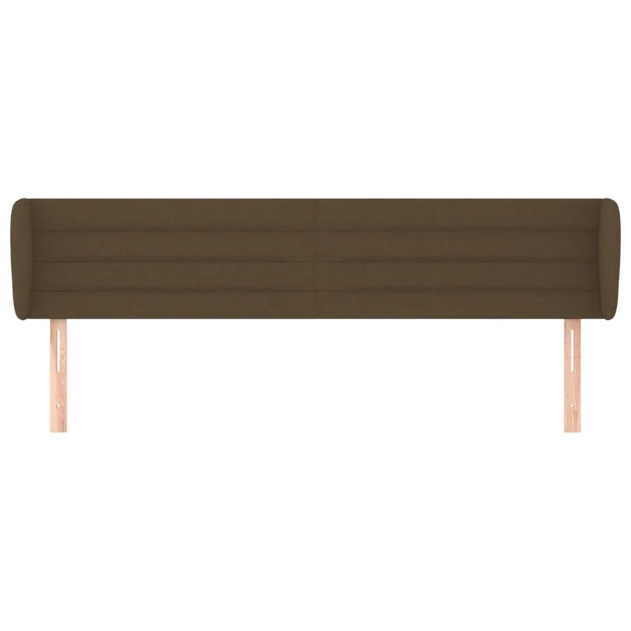 Tête de lit avec oreilles Marron foncé 183x23x78/88 cm Tissu - 3