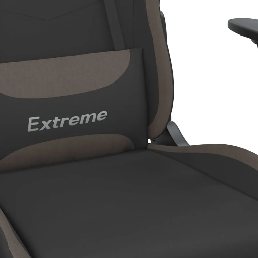 Chaise de jeu de massage Noir et taupe Tissu - 8