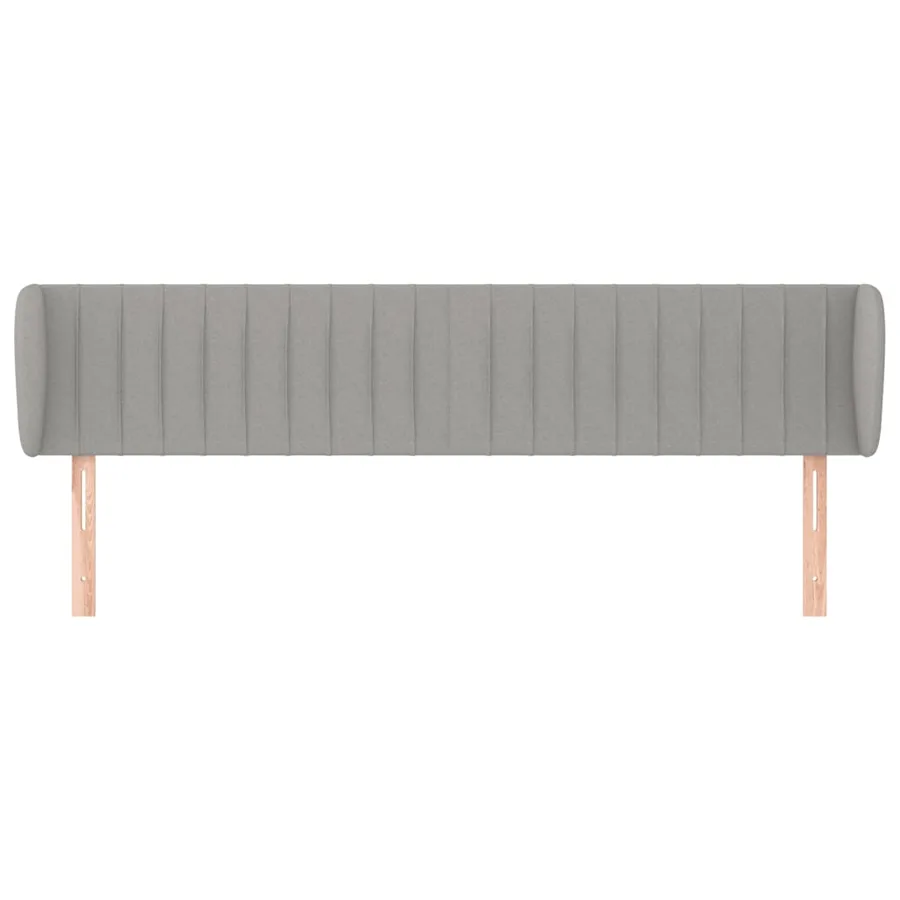 Tête de lit avec oreilles Gris clair 163x23x78/88 cm Tissu - 3