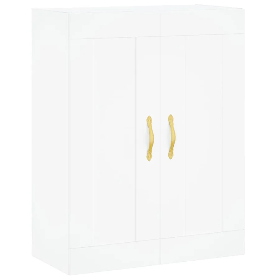 Buffet haut Blanc 69,5x34x180 cm Bois d'ingénierie - 4
