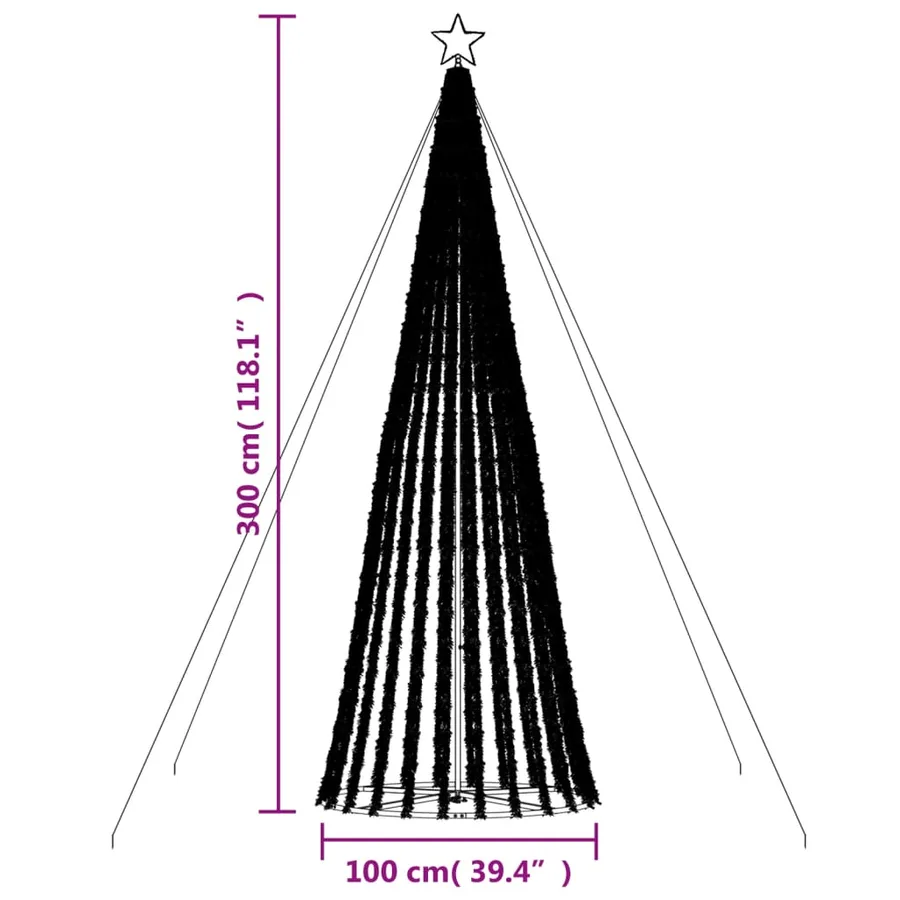 Sapin de Noël à LED 688 LED blanc froid 300 cm - 11