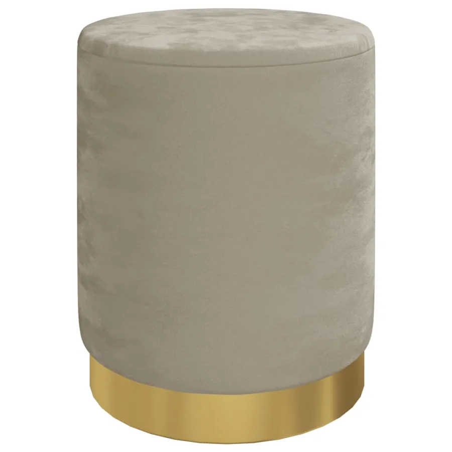 Tabouret de rangement rond Gris foncé Velours 31 x 37 cm - 2