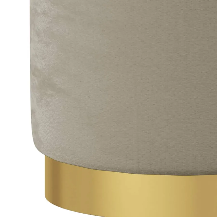 Tabouret de rangement rond Gris foncé Velours 31 x 37 cm - 4