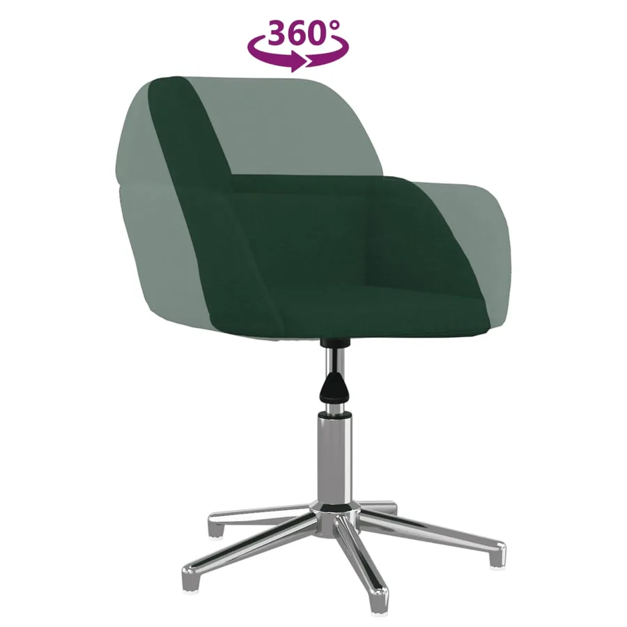 Chaises pivotantes à manger lot de 2 vert foncé tissu - 7