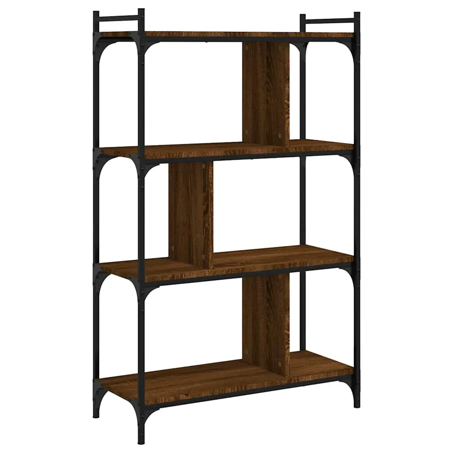 Bibliothèque 4 niveaux chêne brun 76x32x123cm bois d'ingénierie - 4