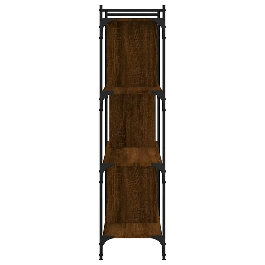 Bibliothèque 4 niveaux chêne brun 76x32x123cm bois d'ingénierie - 5