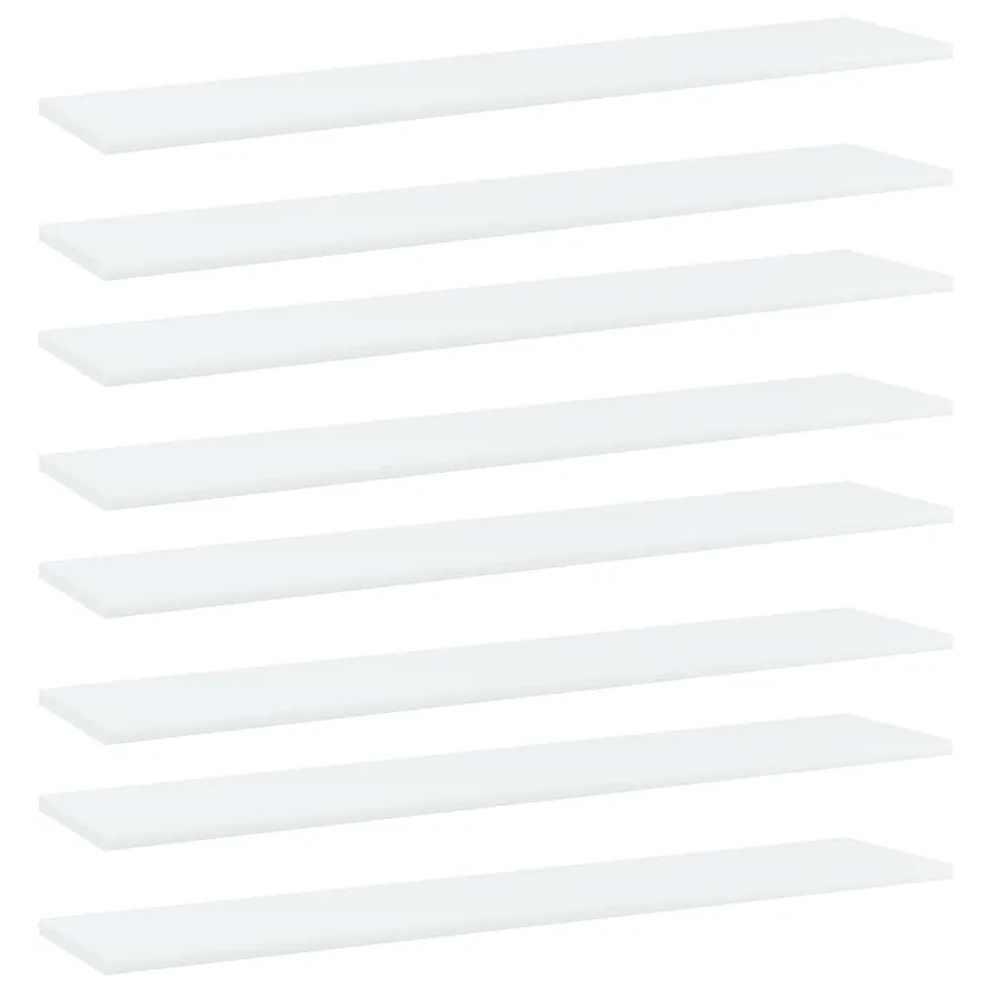 Panneaux de bibliothèque 8 pcs Blanc 100x20x1,5 cm Aggloméré