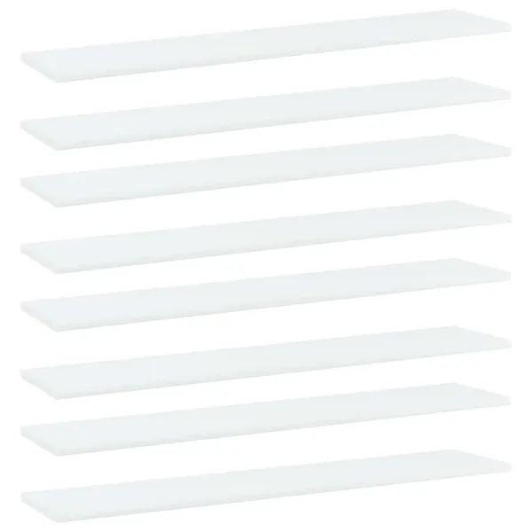 Panneaux de bibliothèque 8 pcs Blanc 100x20x1,5 cm Aggloméré