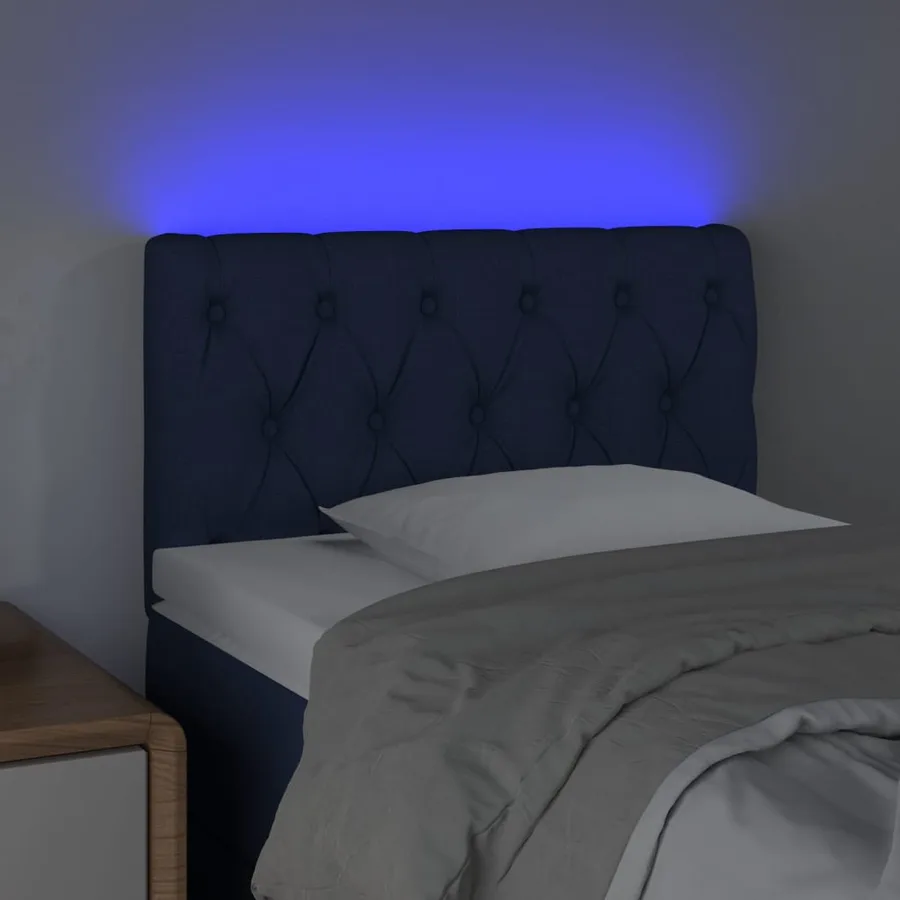 Tête de lit à LED Bleu 80x7x78/88 cm Tissu - 3
