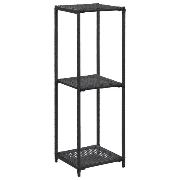 Étagère de rangement Noir 30x30x90 cm Résine tressée