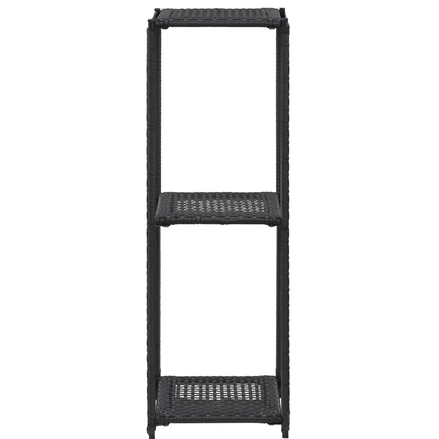 Étagère de rangement Noir 30x30x90 cm Résine tressée - 2