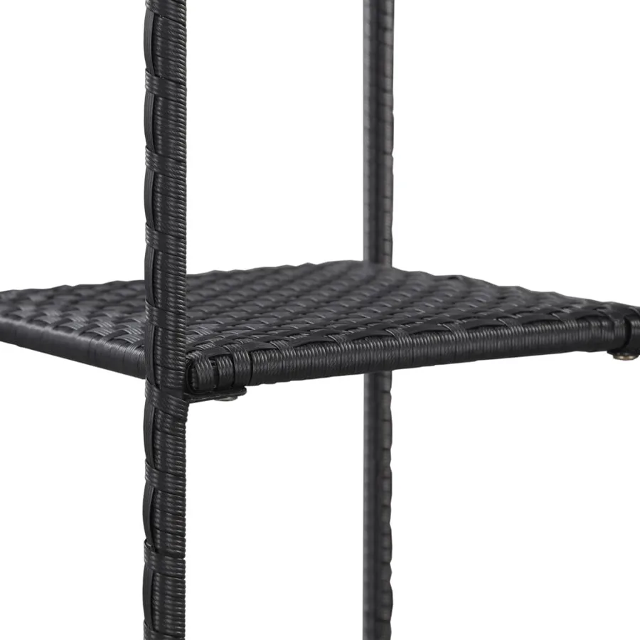 Étagère de rangement Noir 30x30x90 cm Résine tressée - 3