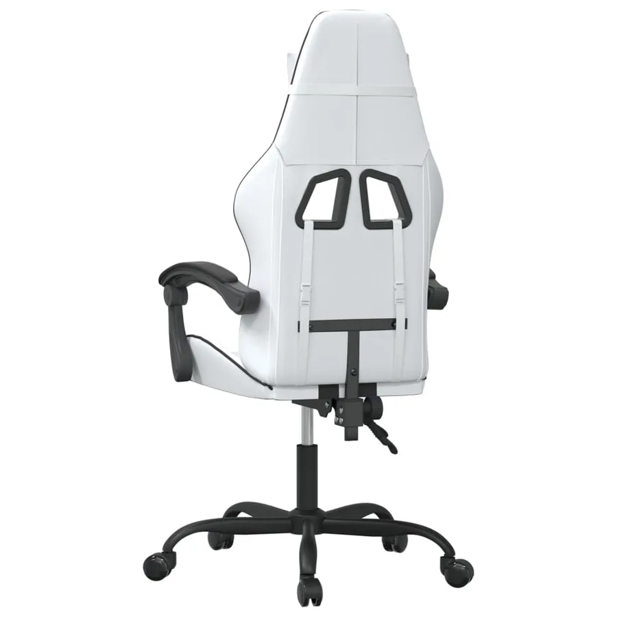 Chaise de jeu pivotante Blanc et noir Similicuir - 5