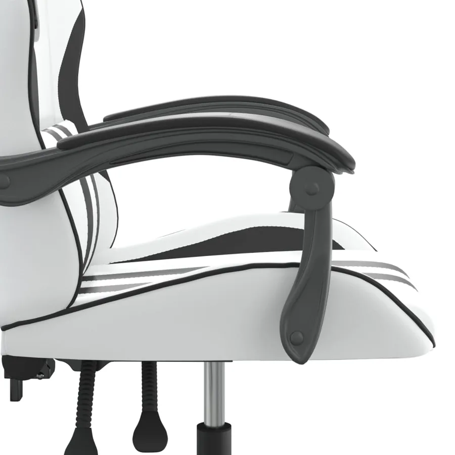 Chaise de jeu pivotante Blanc et noir Similicuir - 7