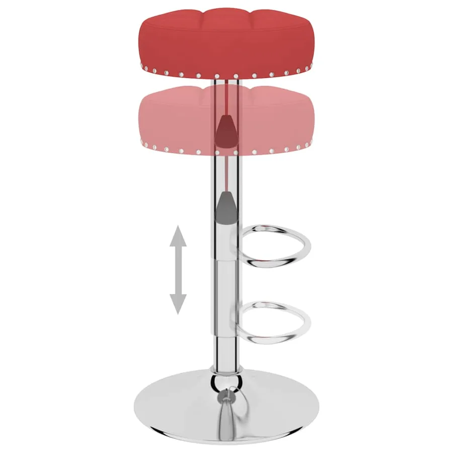Tabourets de bar lot de 2 rouge bordeaux tissu - 6