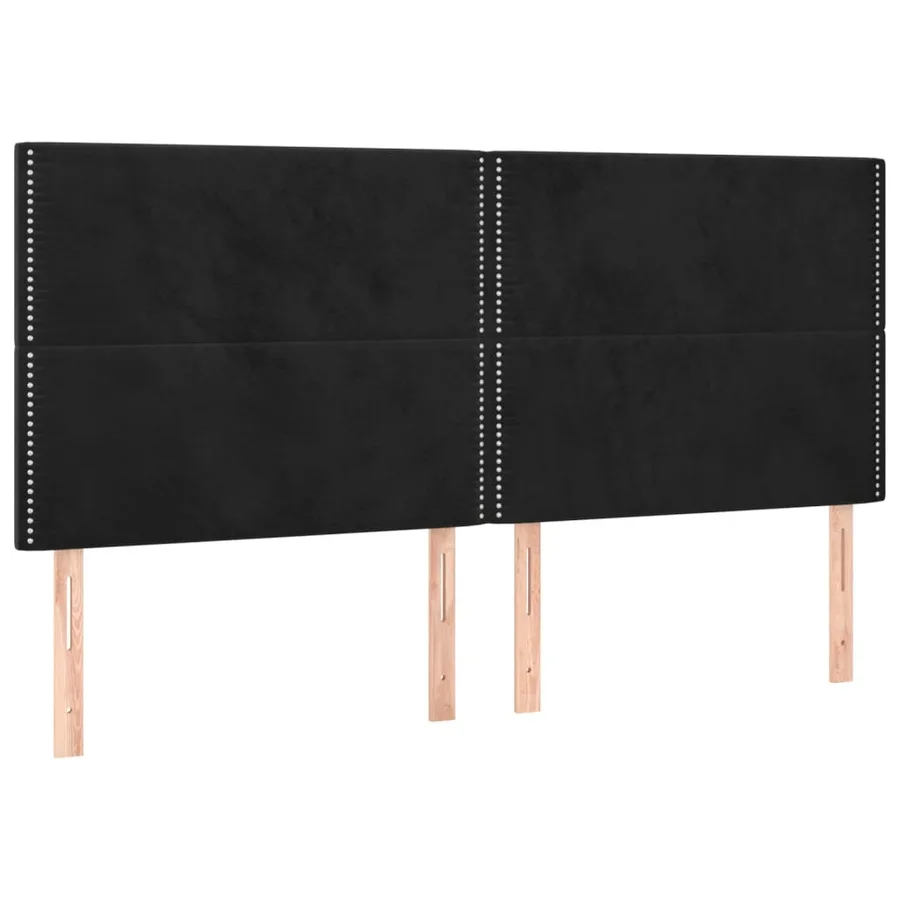 Tête de lit Noir 180x5x118/128 cm Velours - 2