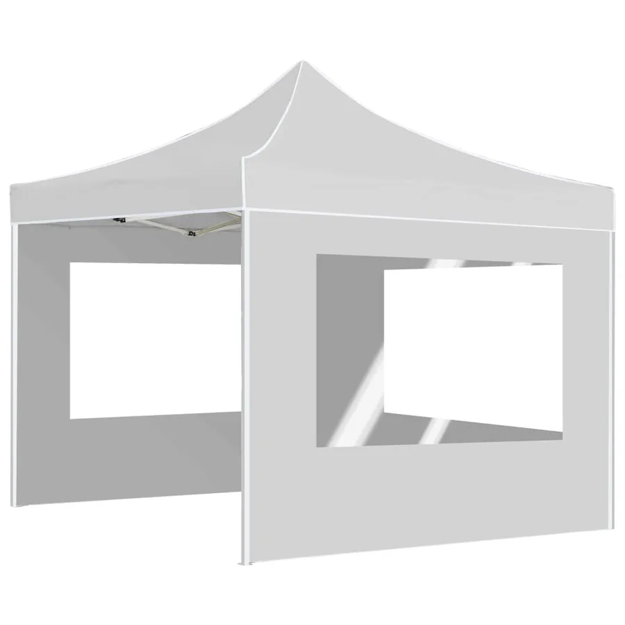 Tente de réception pliable avec parois Aluminium 2x2 m Blanc - 4