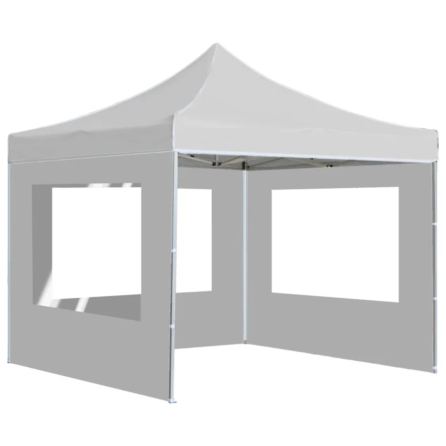 Tente de réception pliable avec parois Aluminium 2x2 m Blanc - 5