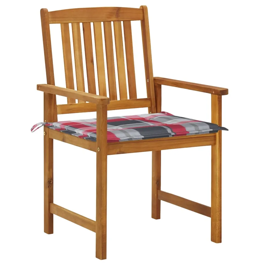Chaises de jardin avec coussins lot de 6 Bois d'acacia massif - 2