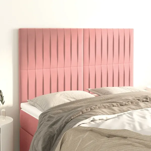 Tête de lit Rose 144x5x118/128 cm Velours