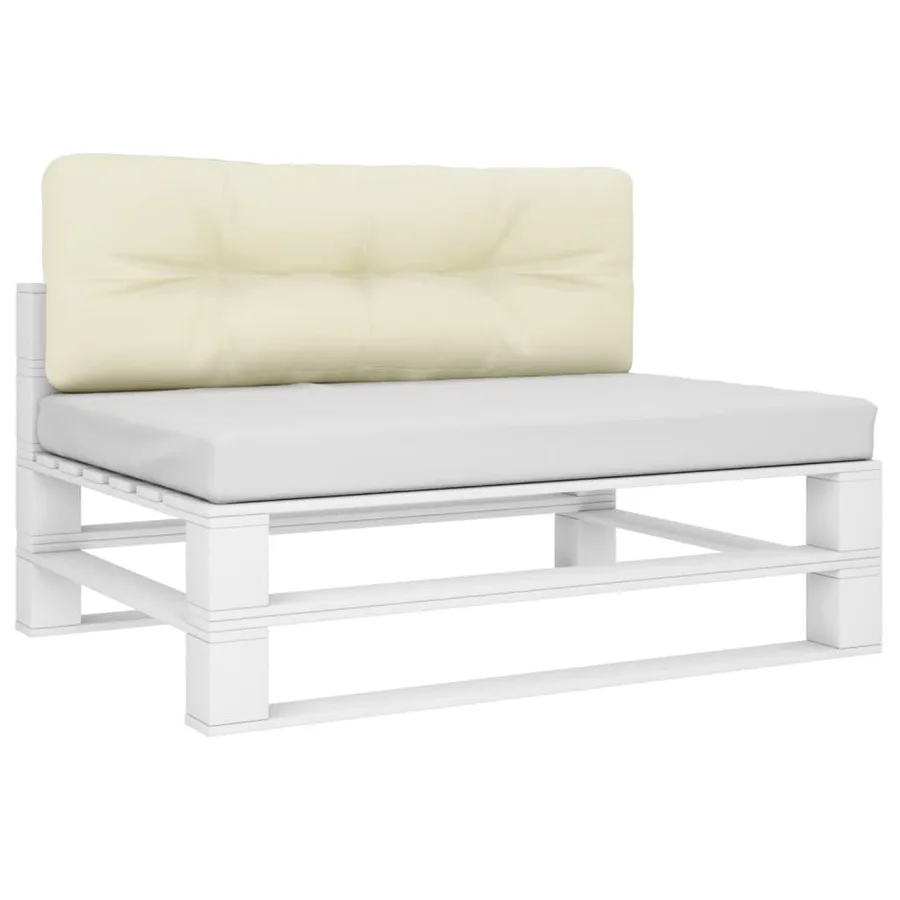 Coussin de palette crème 120x40x12 cm tissu - 3