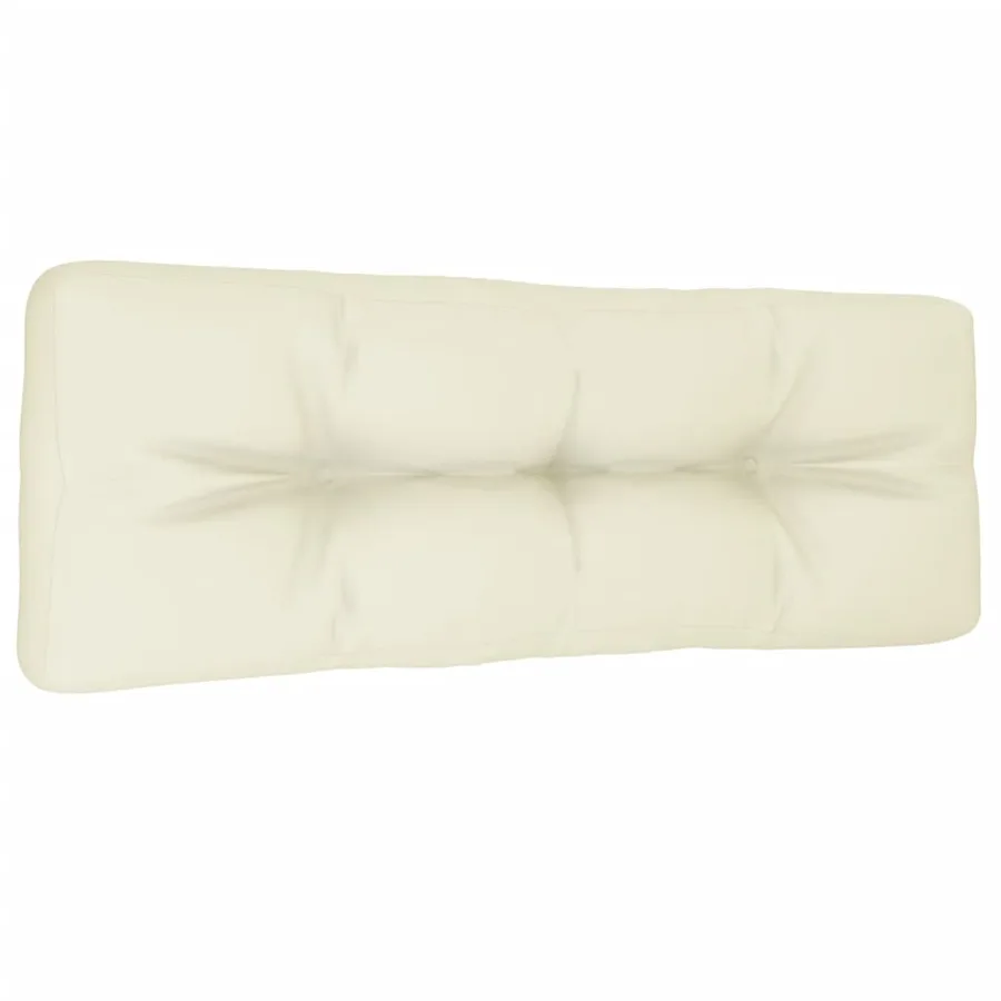 Coussin de palette crème 120x40x12 cm tissu - 4