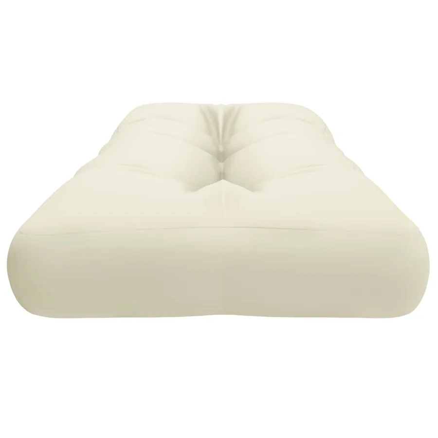 Coussin de palette crème 120x40x12 cm tissu - 6
