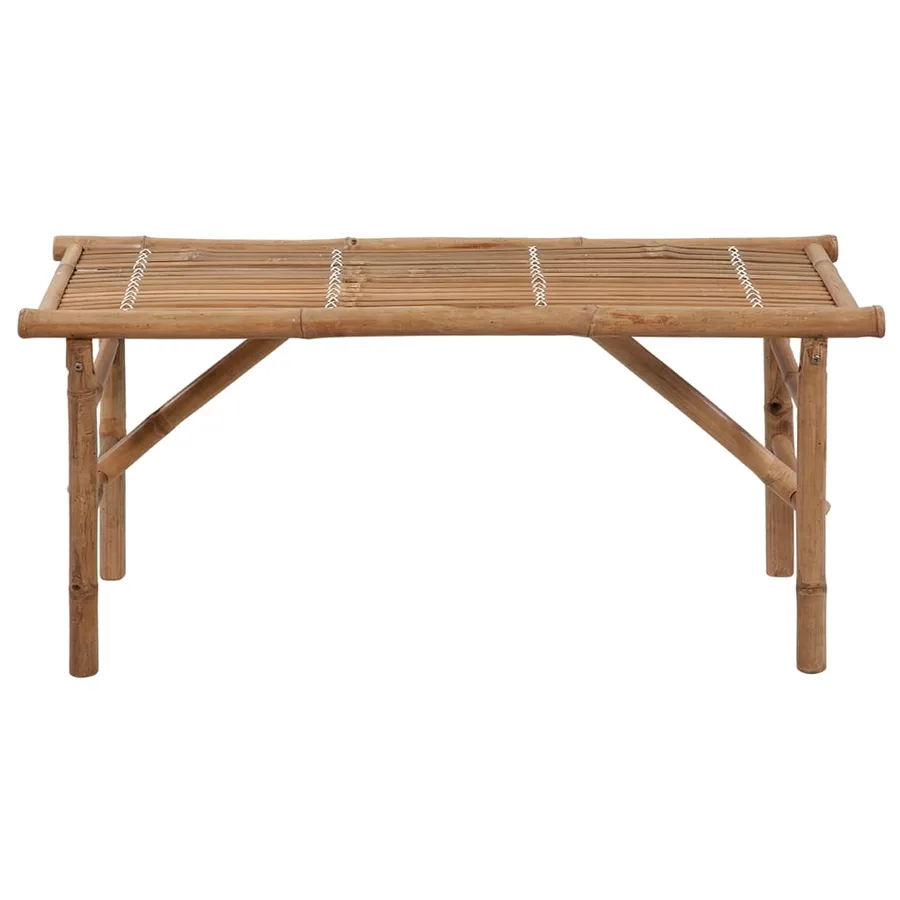 Banc de jardin pliable avec coussin 118 cm Bambou - 3