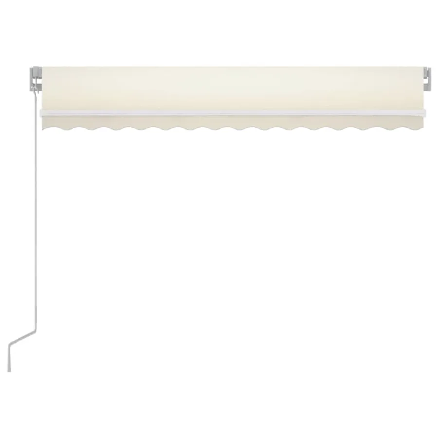 Auvent manuel rétractable avec LED 350x250 cm Crème - 3