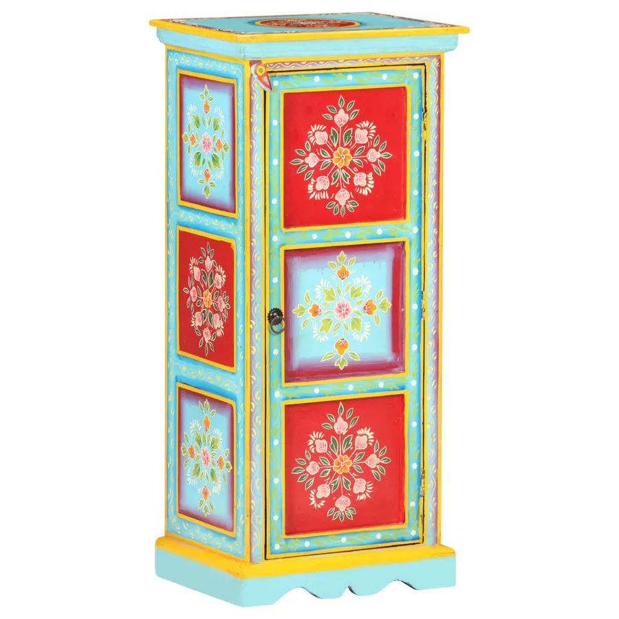 Buffet peint à la main 40x30x90 cm Bois de manguier solide - 10